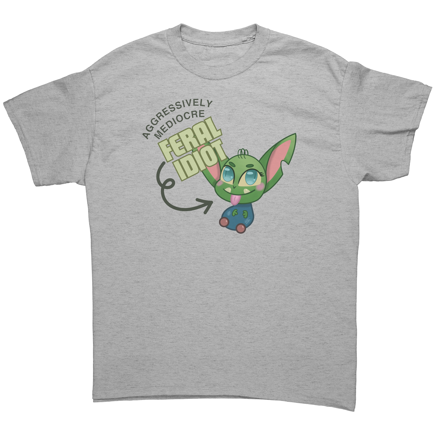 Agressively Mediocre Feral Idiot (Light) Adult T-Shirt