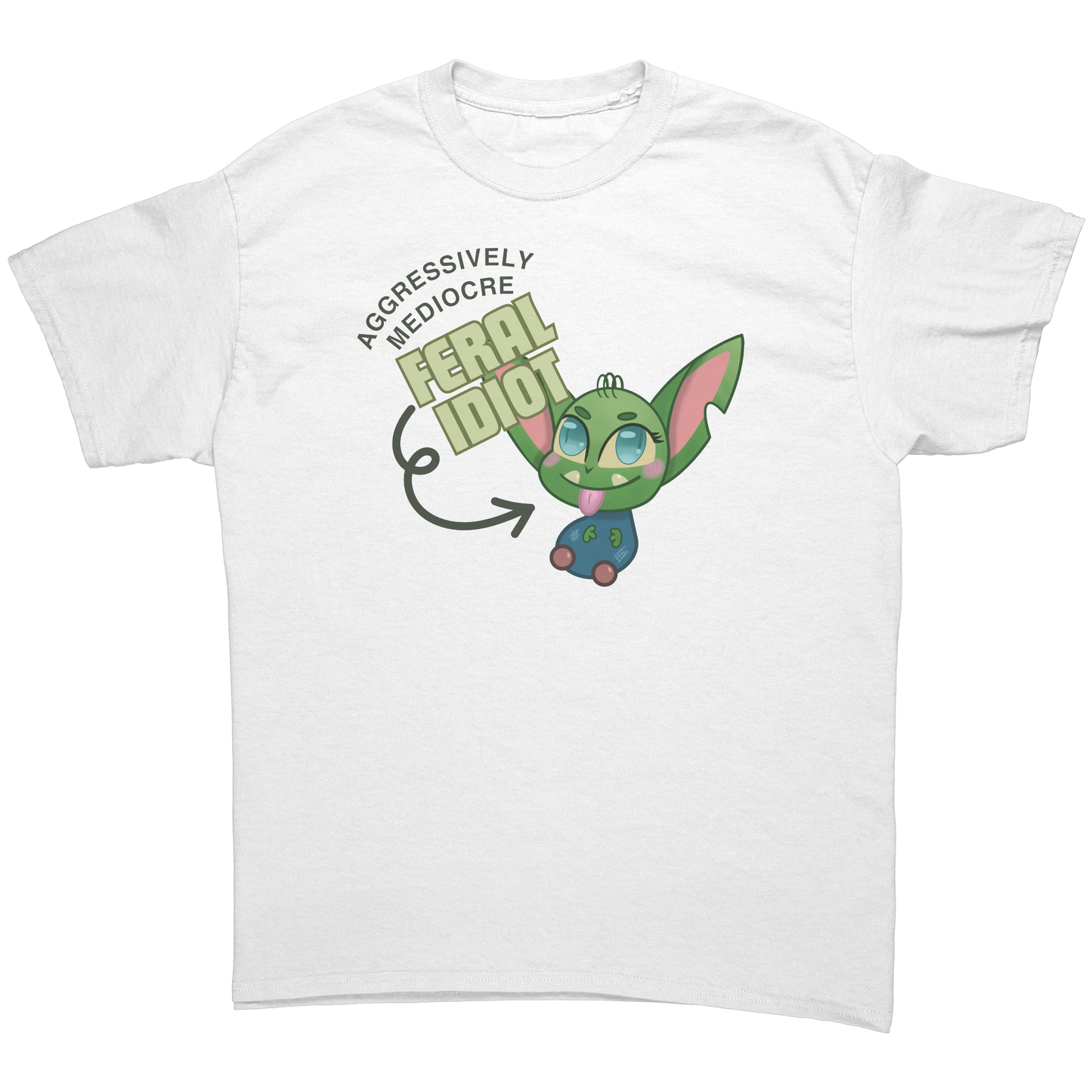 Agressively Mediocre Feral Idiot (Light) Adult T-Shirt