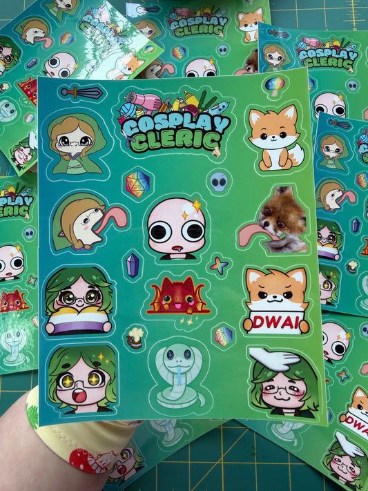 Cosplay Cleric Sticker Sheet