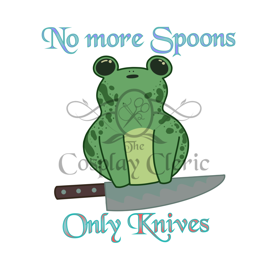 No More Spoons, Only Knives Frog Sticker
