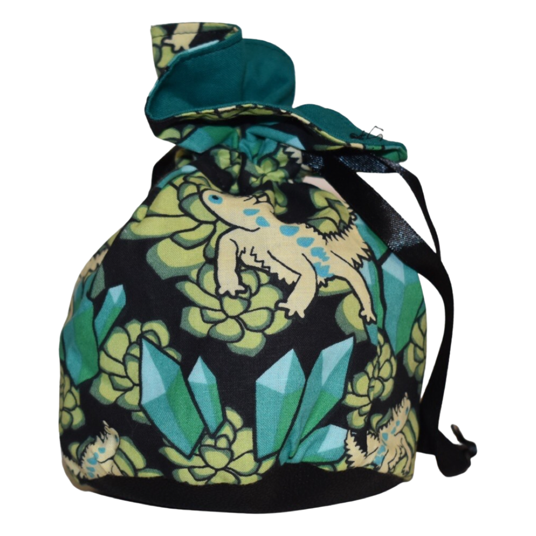 Crystals, Succulents & Lizards Dice Bag