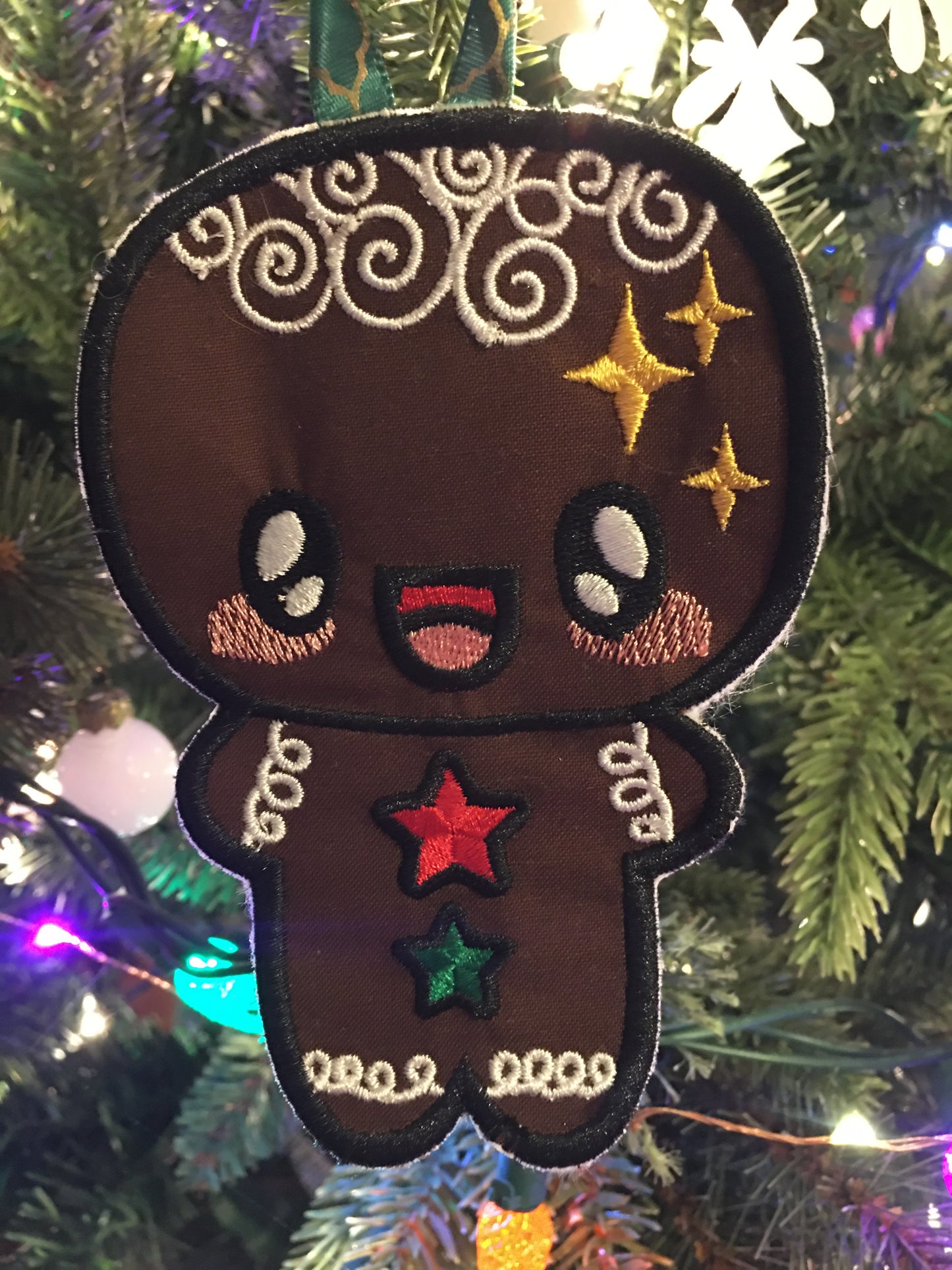 Gingerbread Man Embroidered Ornament