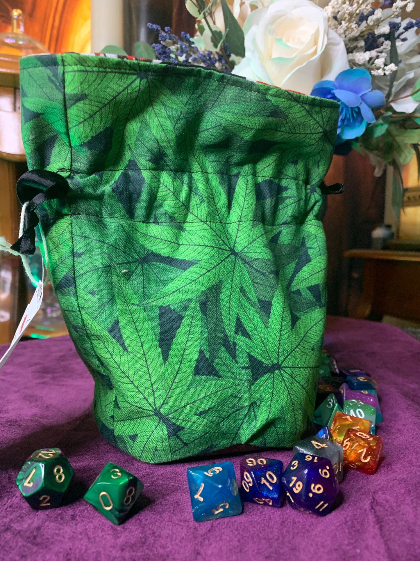 Happy Trees & Pizza Dice Bag