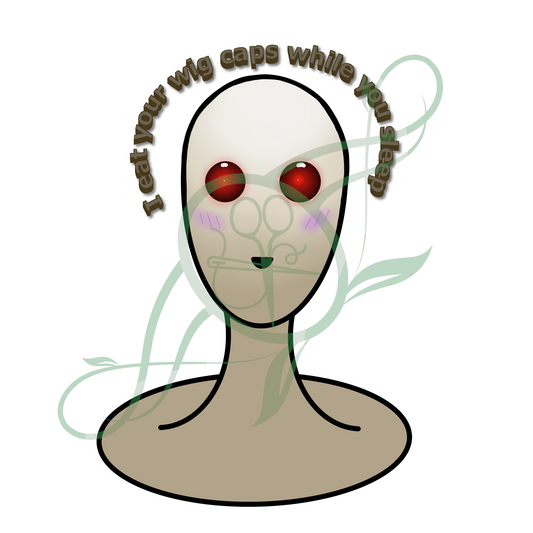 Creepy Wig Head Sticker