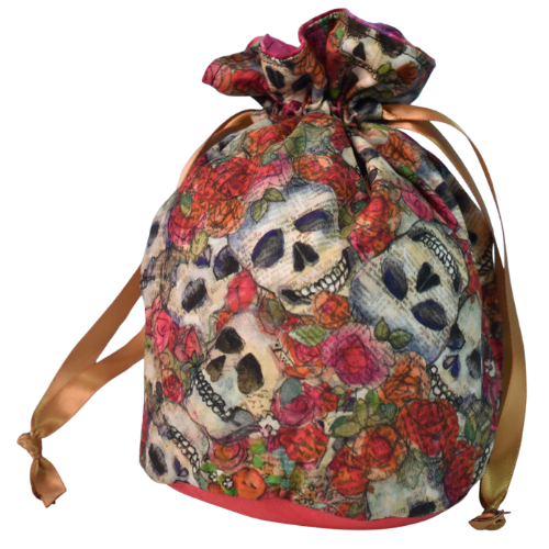 Floral Skull Dice Bag