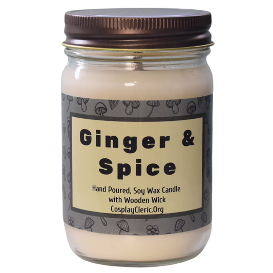 Ginger & Spice Wooden Wick Soy Wax Candle