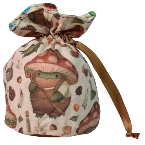 Mushroom Frog Dice Bag