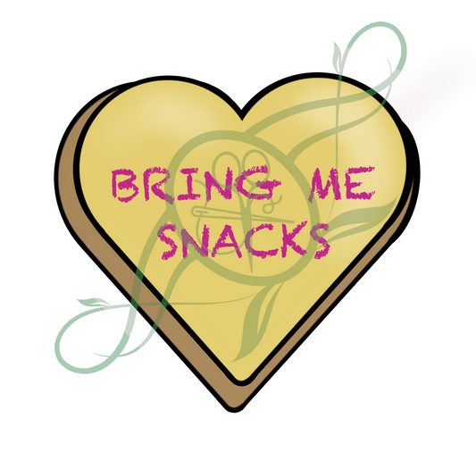 Conversation Hearts: Bring Me Snacks Sticker