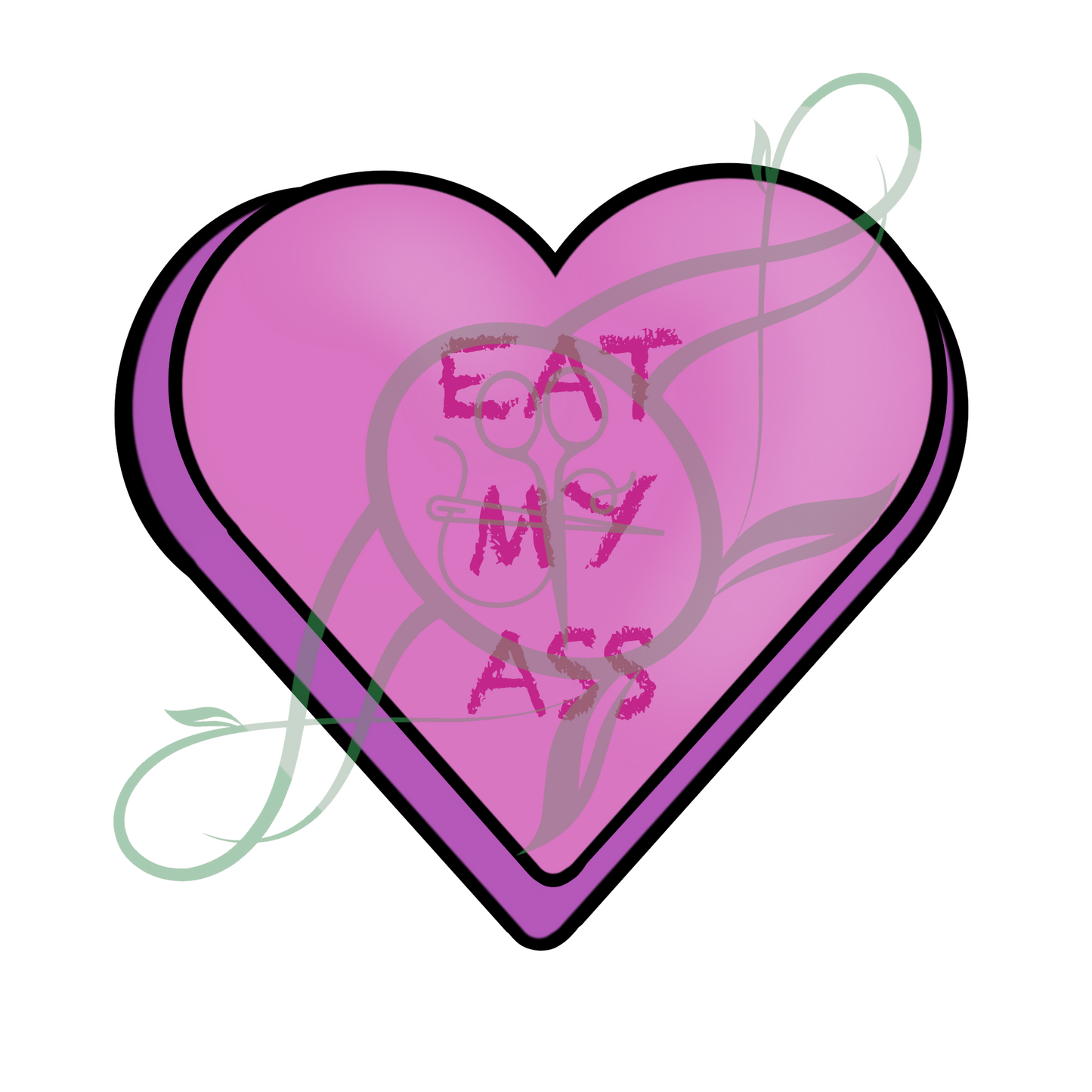 Conversation Hearts: Eat My Ass Sticker
