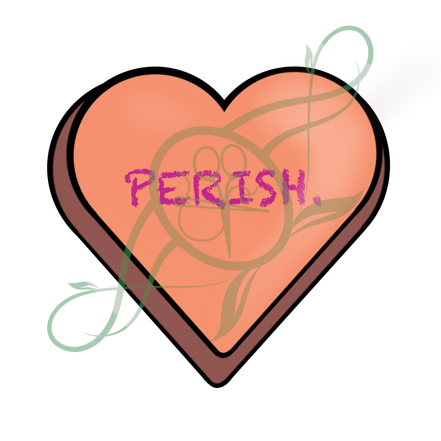 Conversation Hearts: Perish Sticker