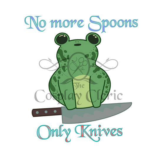 No More Spoons, Only Knives Frog Sticker