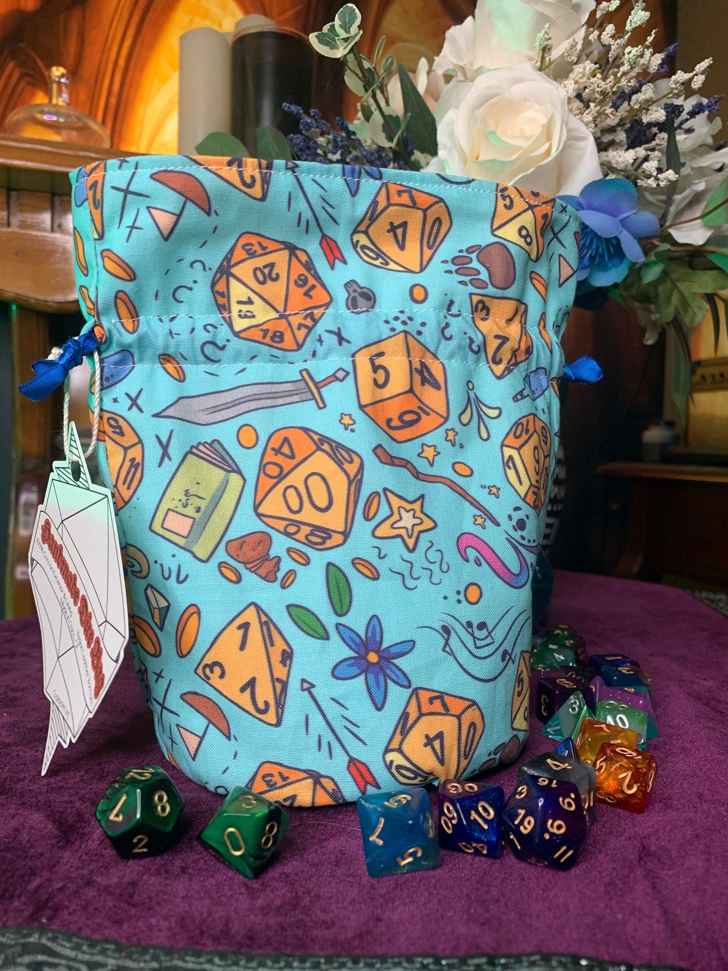 "Blue Dice" Dice Bag